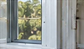 Window and door frame sealed against drafts